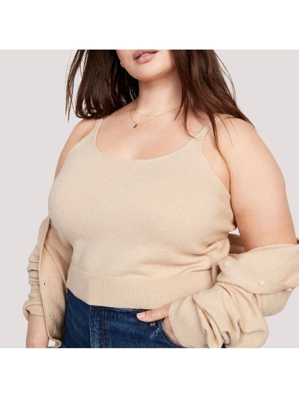 3X - Old Navy | Cozy Cropped Sweater Tank Top